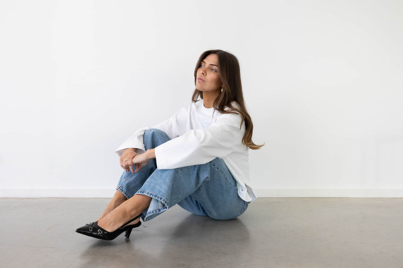 Coucou Mimosa tee long sleeves - White
