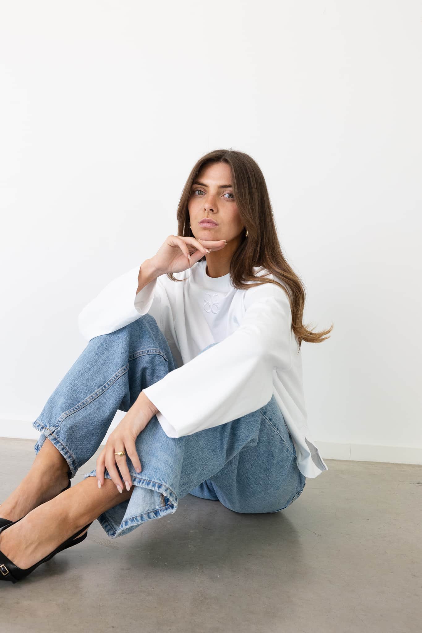 Coucou Mimosa tee long sleeves - White