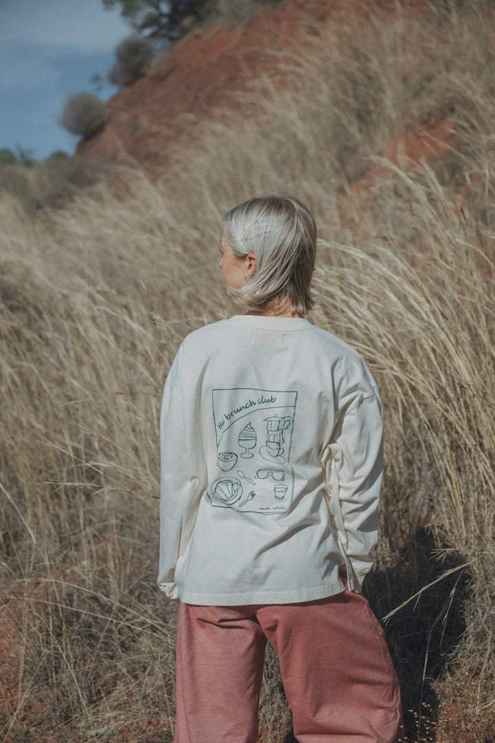 Coucou Breakfast tee - Ecru with breakfast print