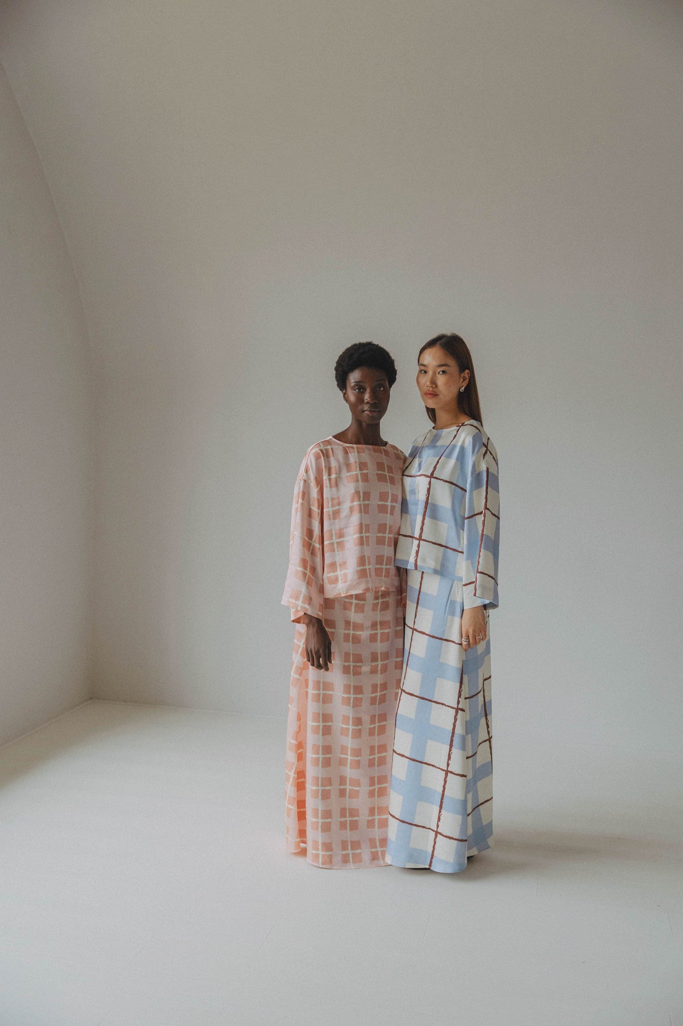 Coucou Martini blouse - Blue checks print