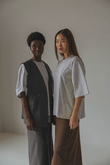 Coucou Margarita tee - Light grey ecru all over lace