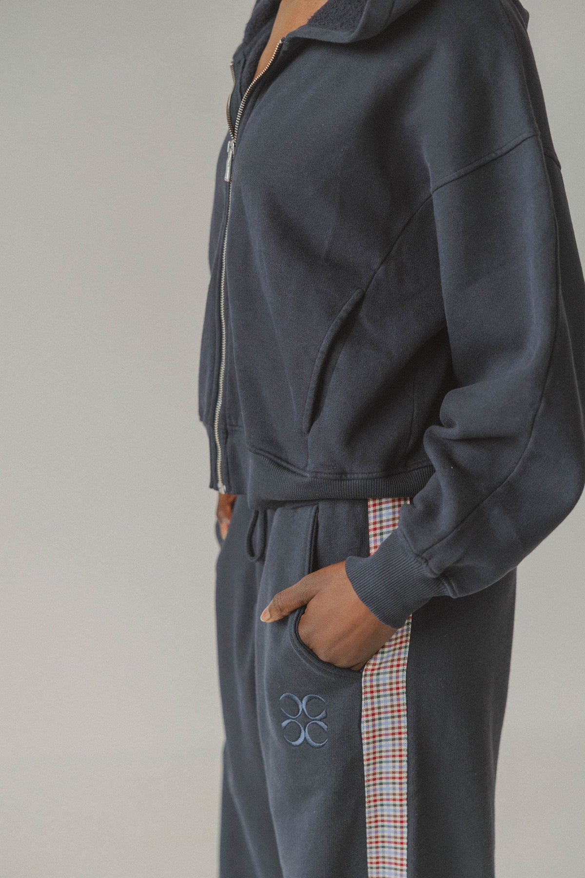 Coucou Negroni pants - Navy with checks
