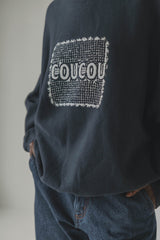 Coucou One size Joseph sweater - Navy with coucou print