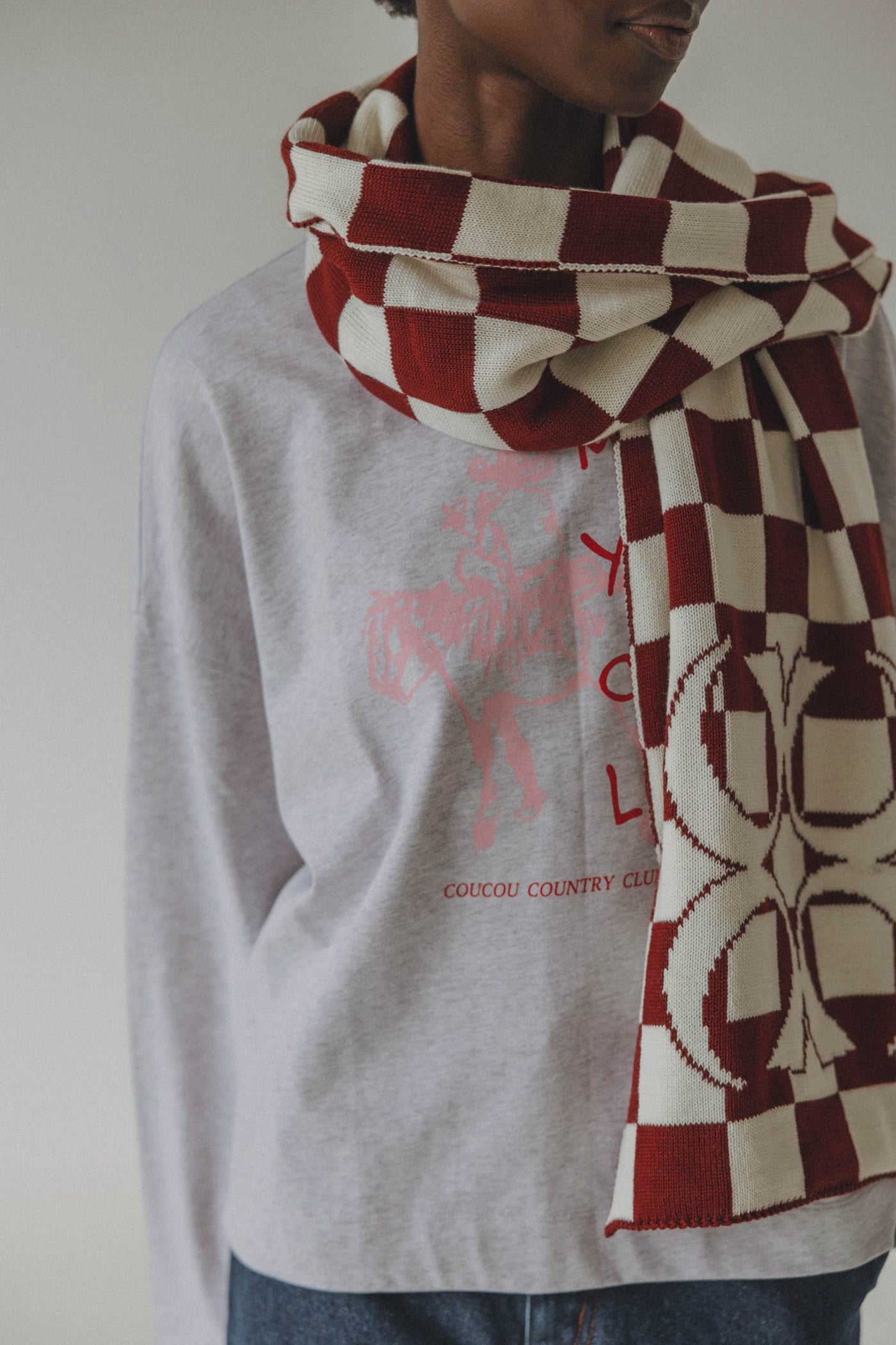 Coucou Mimosa tee long sleeves - Light grey make your own luck print