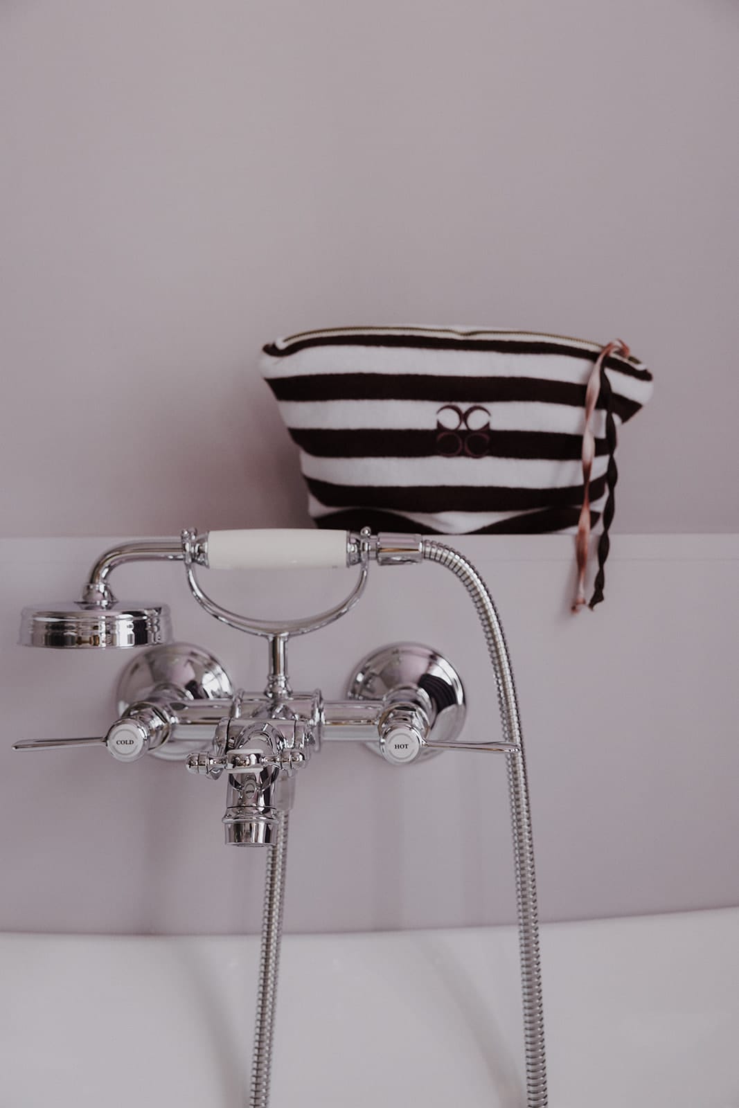 Coucou One size Lola toiletbag - Aubergine stripes
