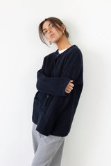 Coucou Bellini cardigan - Navy with ecru coucou letters