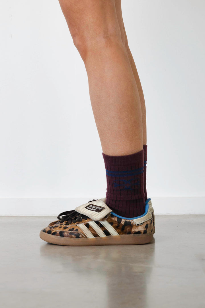 Coucou One size Coucou socks - Bordeaux with navy logo
