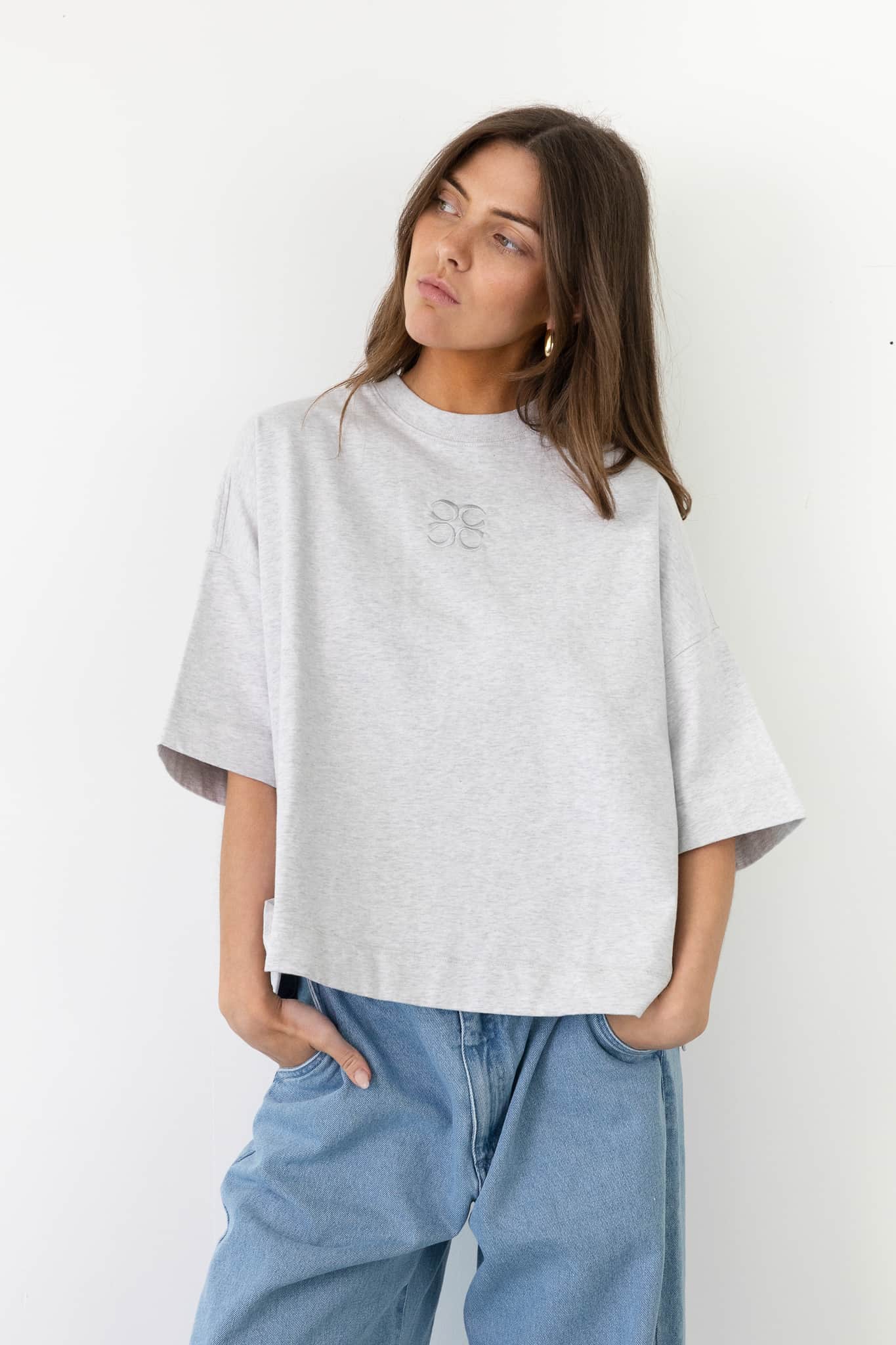 Coucou Mimosa tee short sleeves - Light grey