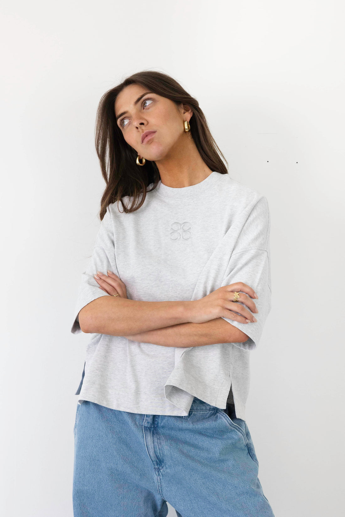 Coucou Mimosa tee short sleeves - Light grey