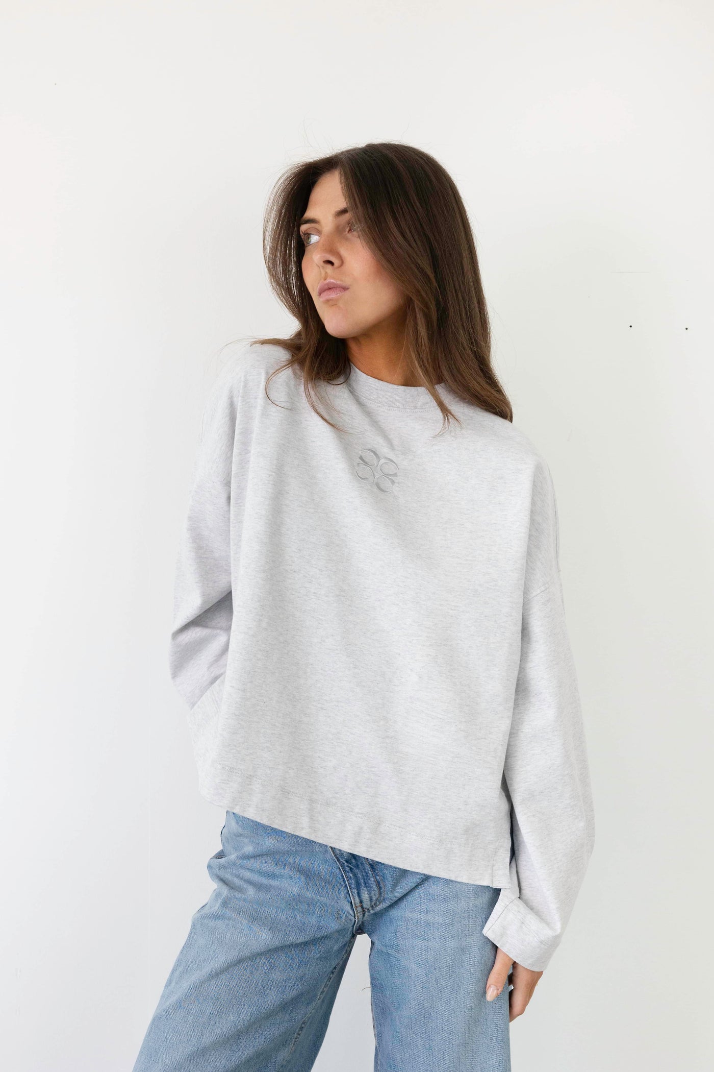 Coucou Mimosa tee long sleeves - Light grey