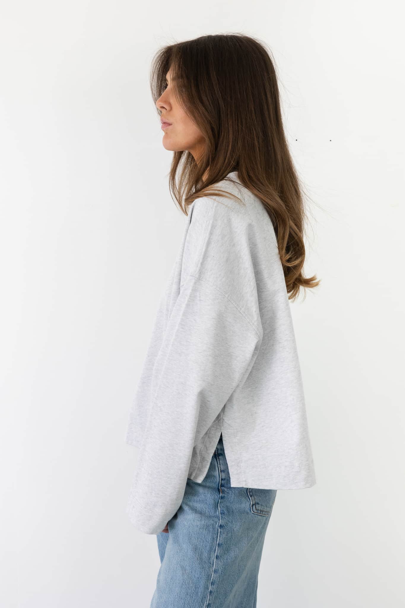 Coucou Mimosa tee long sleeves - Light grey