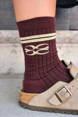 Coucou One size Coucou socks - Bordeaux with yellow logo