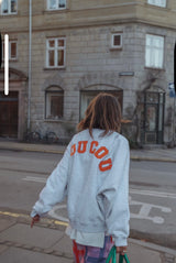 Coucou One size Joseph sweater - Light grey with orange letters