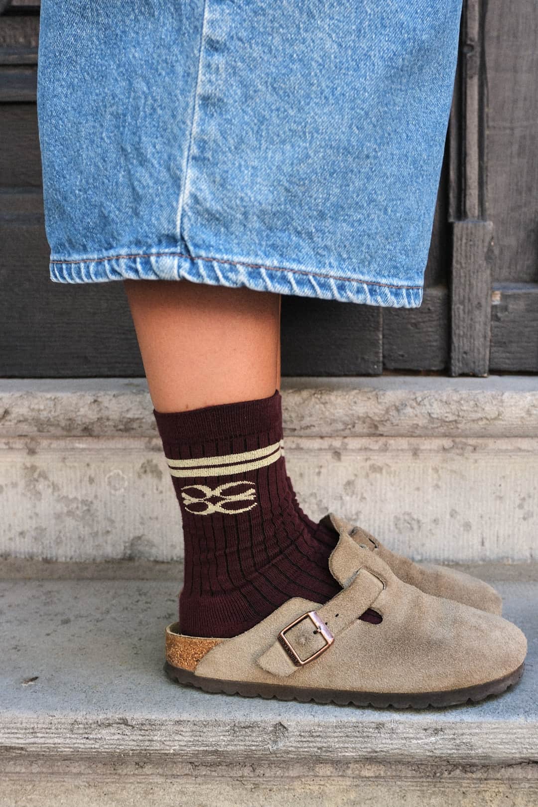 Coucou One size Coucou socks - Bordeaux with yellow logo