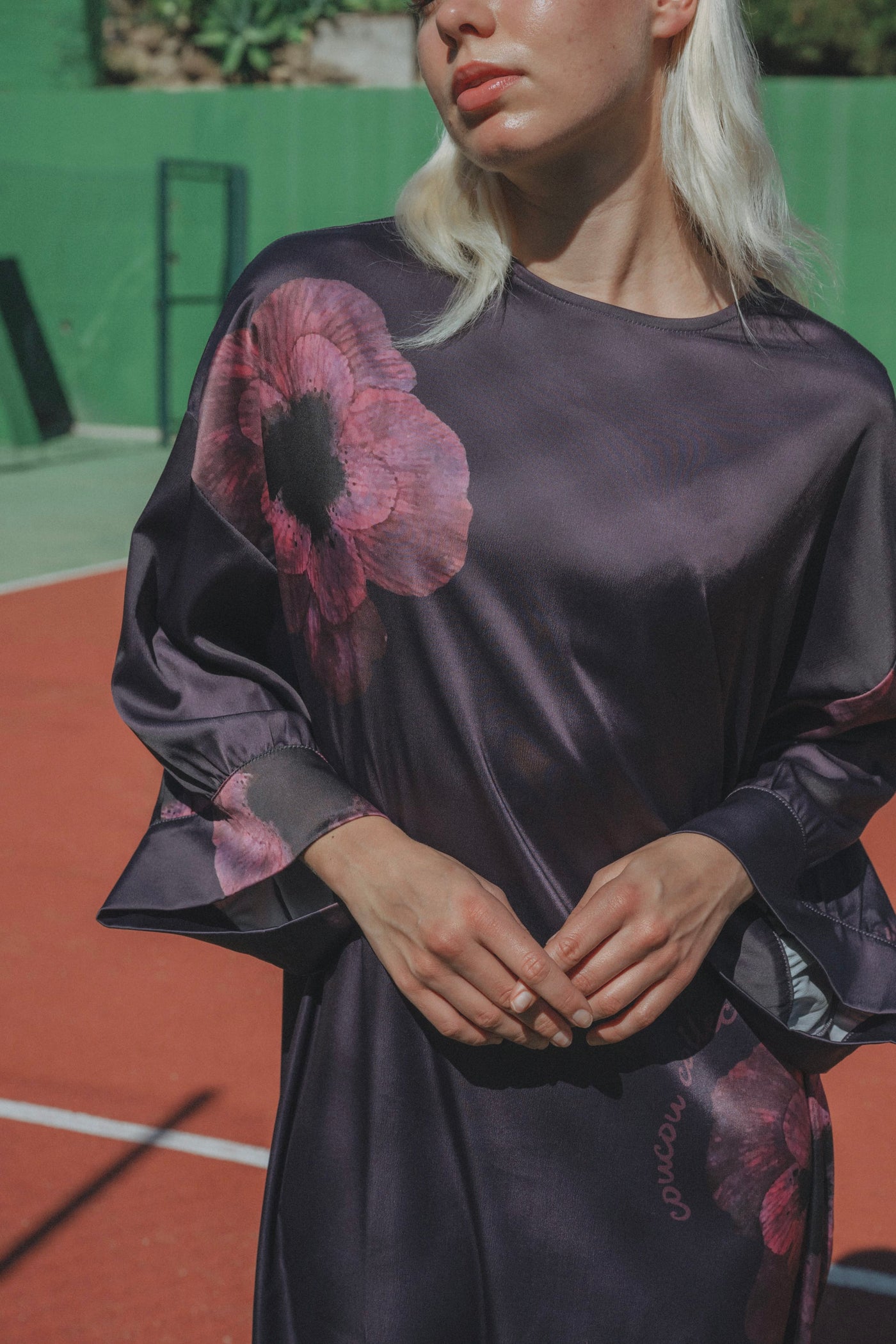 Coucou Garden dress - Purple with Coucou flower print