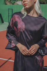 Coucou Garden dress - Purple with Coucou flower print