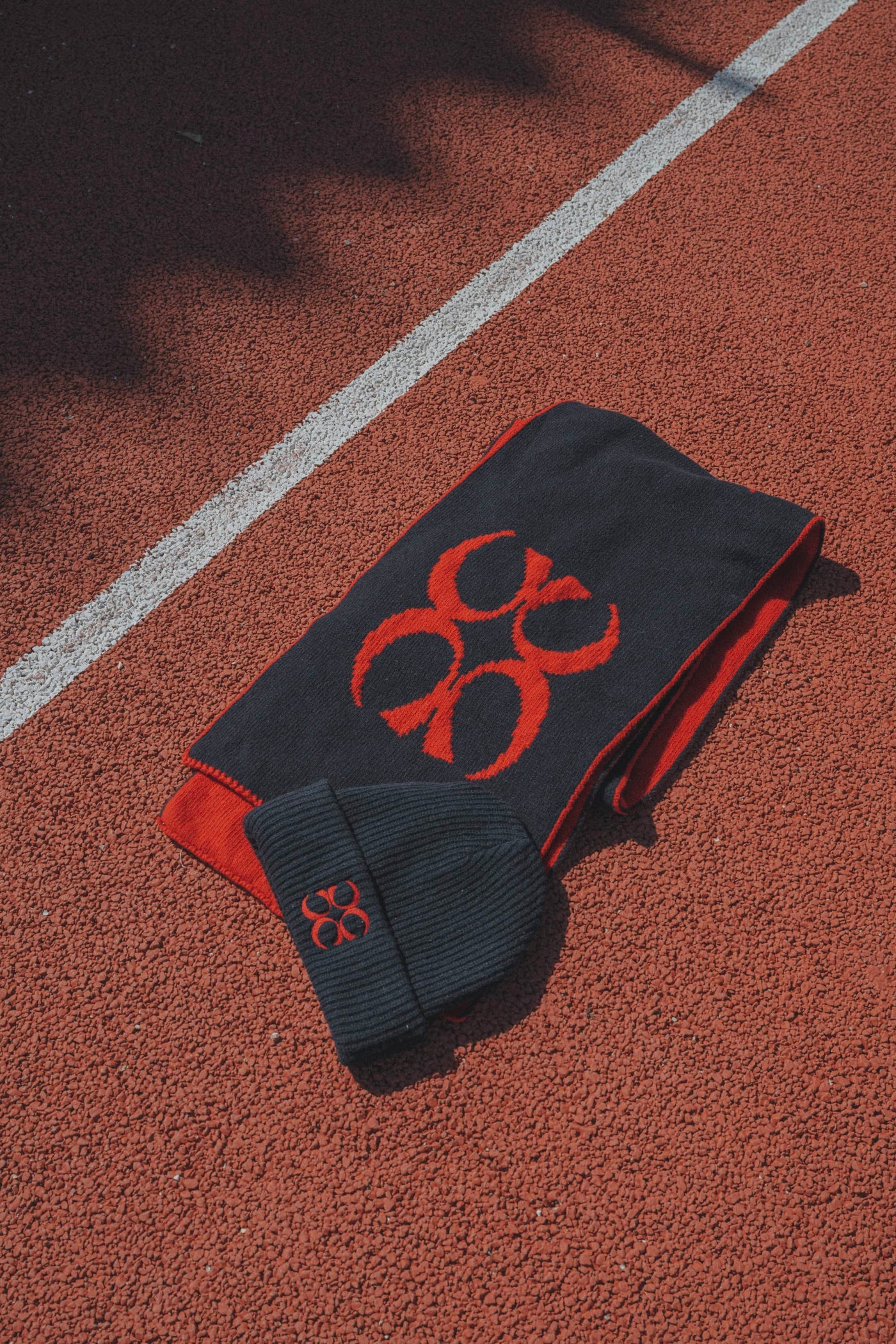 Coucou One size Willow scarf - Navy with red coucou logo