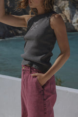 Coucou Bali tank top - Dark grey with logo
