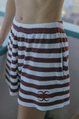 Coucou Jackie short - Aubergine stripes