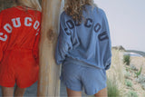 Coucou One size Joseph sweater terry fabric - Purple with navy letters