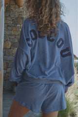 Coucou One size Joseph sweater terry fabric - Purple with navy letters
