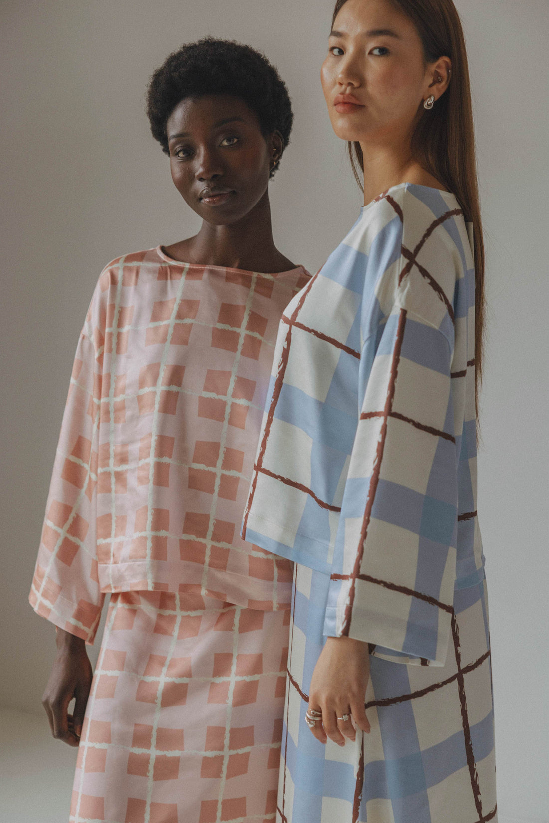 Coucou Martini blouse - Pink checks print