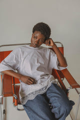 Coucou Margarita tee - Light grey white lace