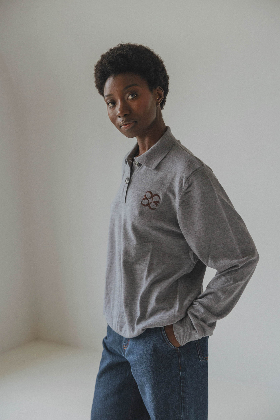 Coucou One size Afterglow knitwear polo - Grey