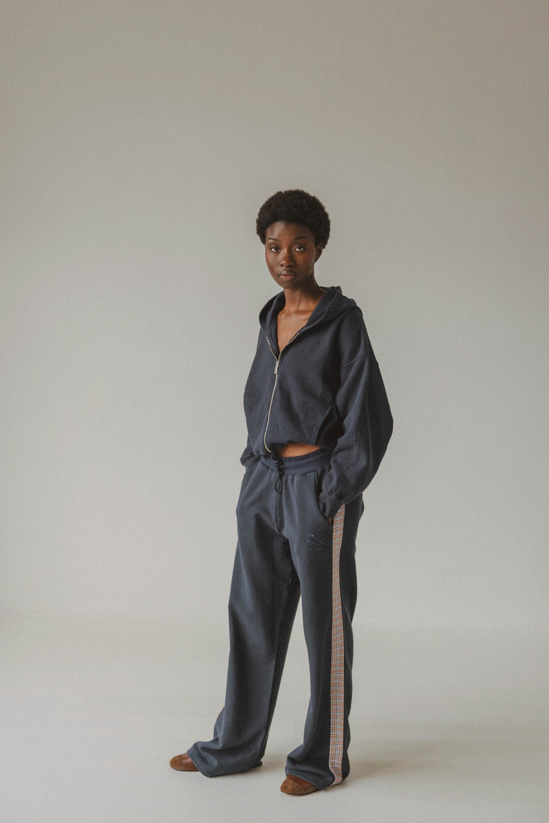 Coucou Negroni pants - Navy with checks
