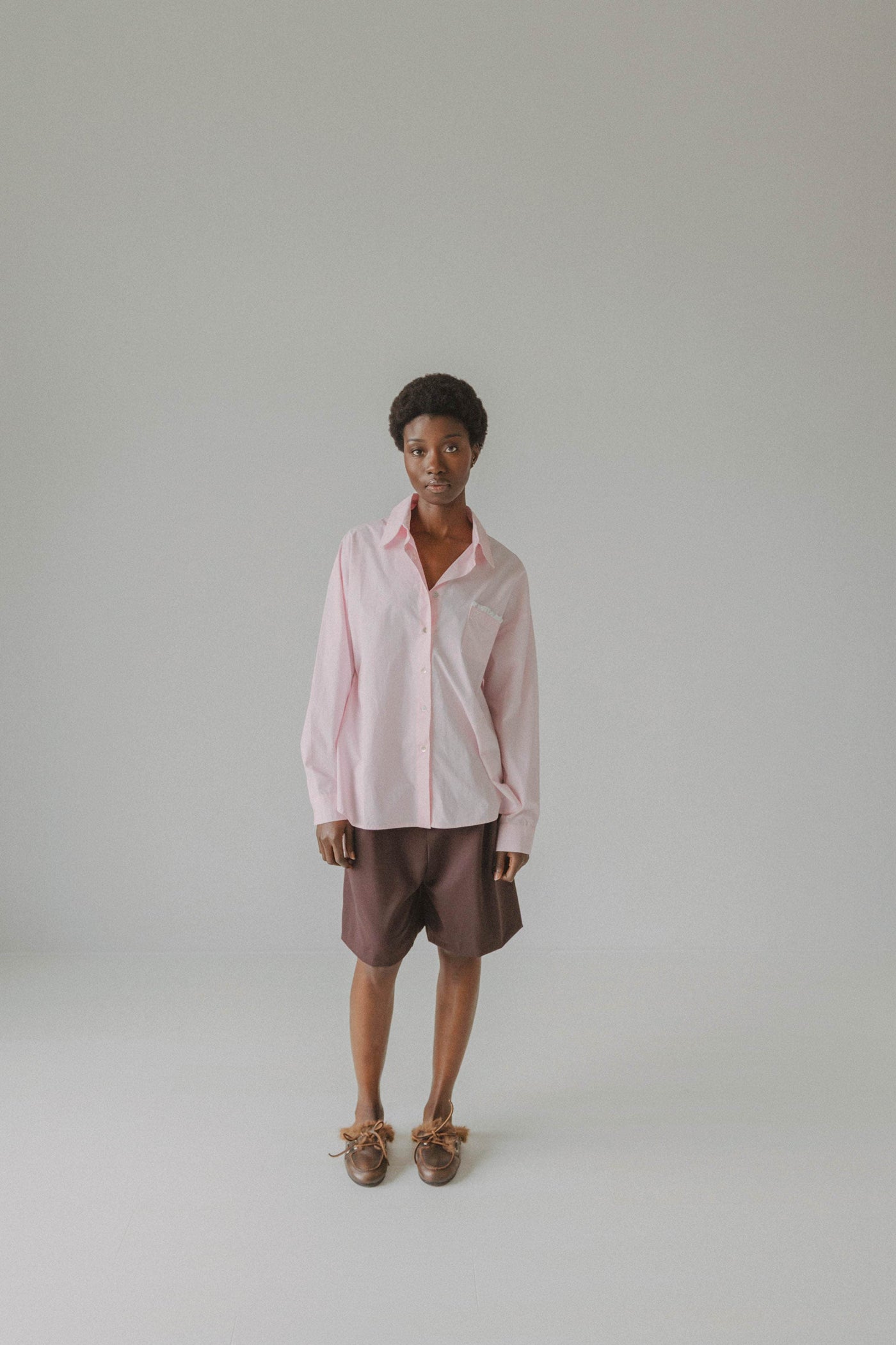 Coucou Moon blouse - Baby pink with lace details