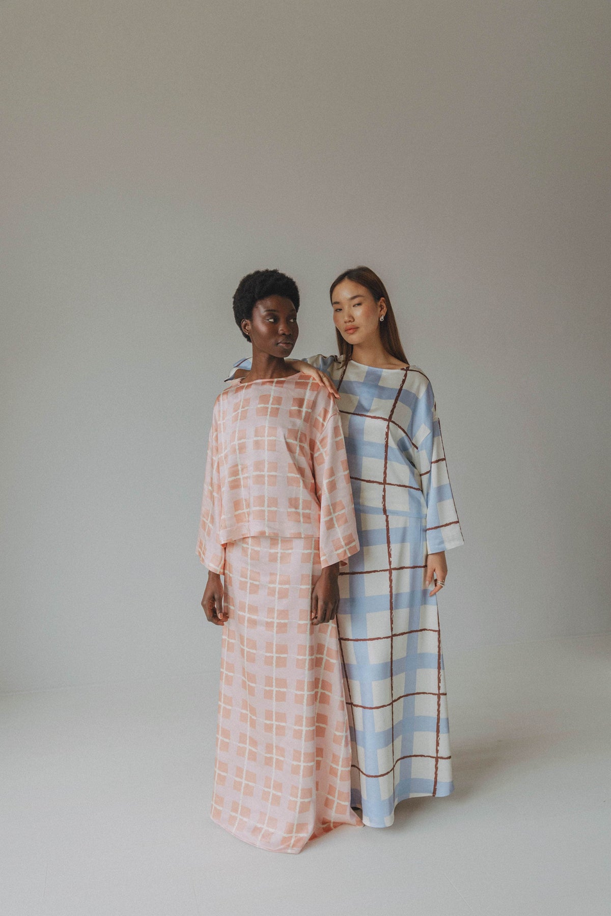 Coucou Martini blouse - Blue checks print