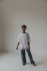 Coucou Margarita tee - Light grey white lace