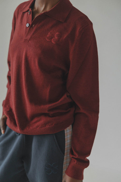 Coucou One size Afterglow knitwear polo - Bordeaux