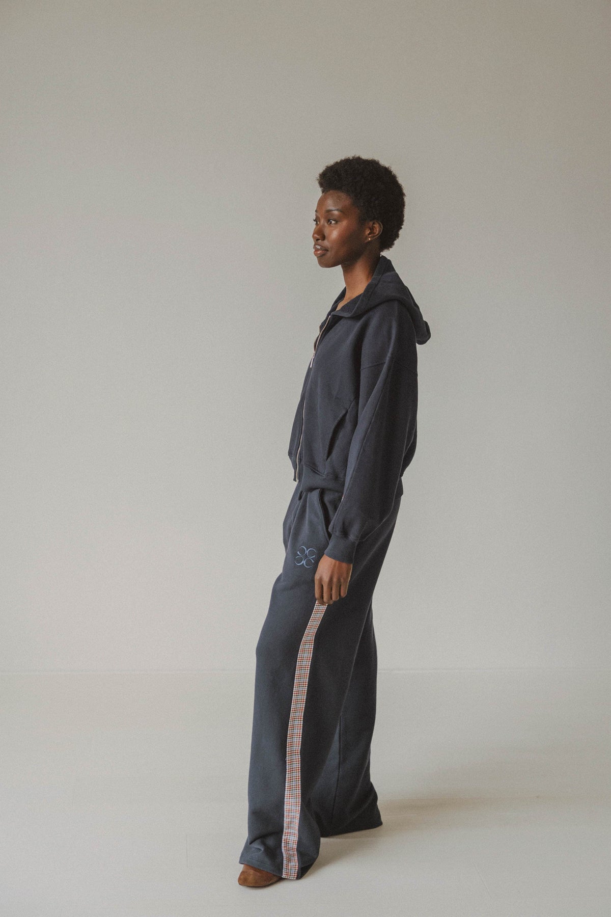 Coucou Negroni pants - Navy with checks