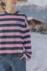 Coucou Pancake tee - Navy and pink stripes