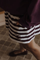 Coucou Jackie short - Aubergine stripes