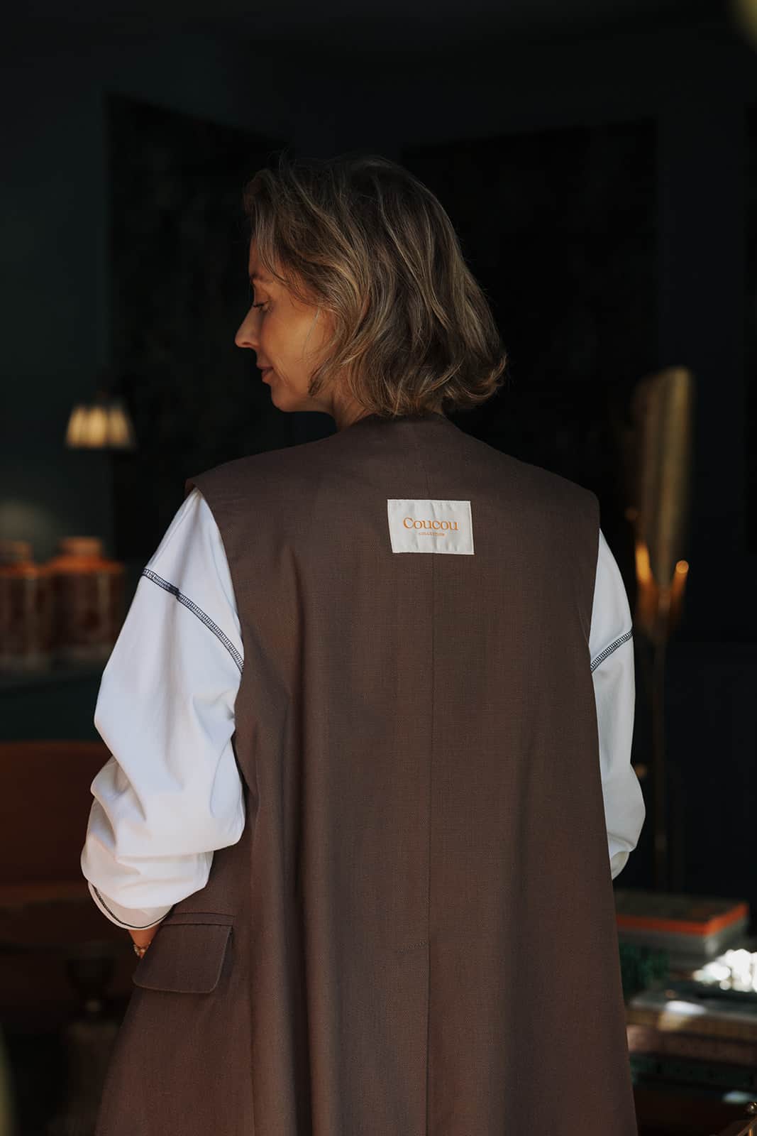 Coucou Aperol sleeveless vest - Brown