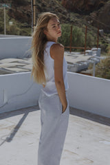 Coucou Bali tank top - White with bordeaux logo