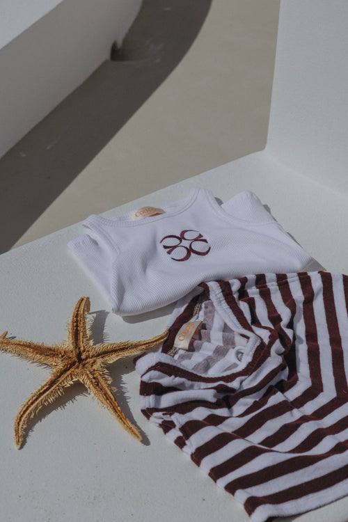 Coucou Bali tank top - White with bordeaux logo